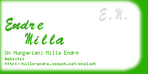 endre milla business card